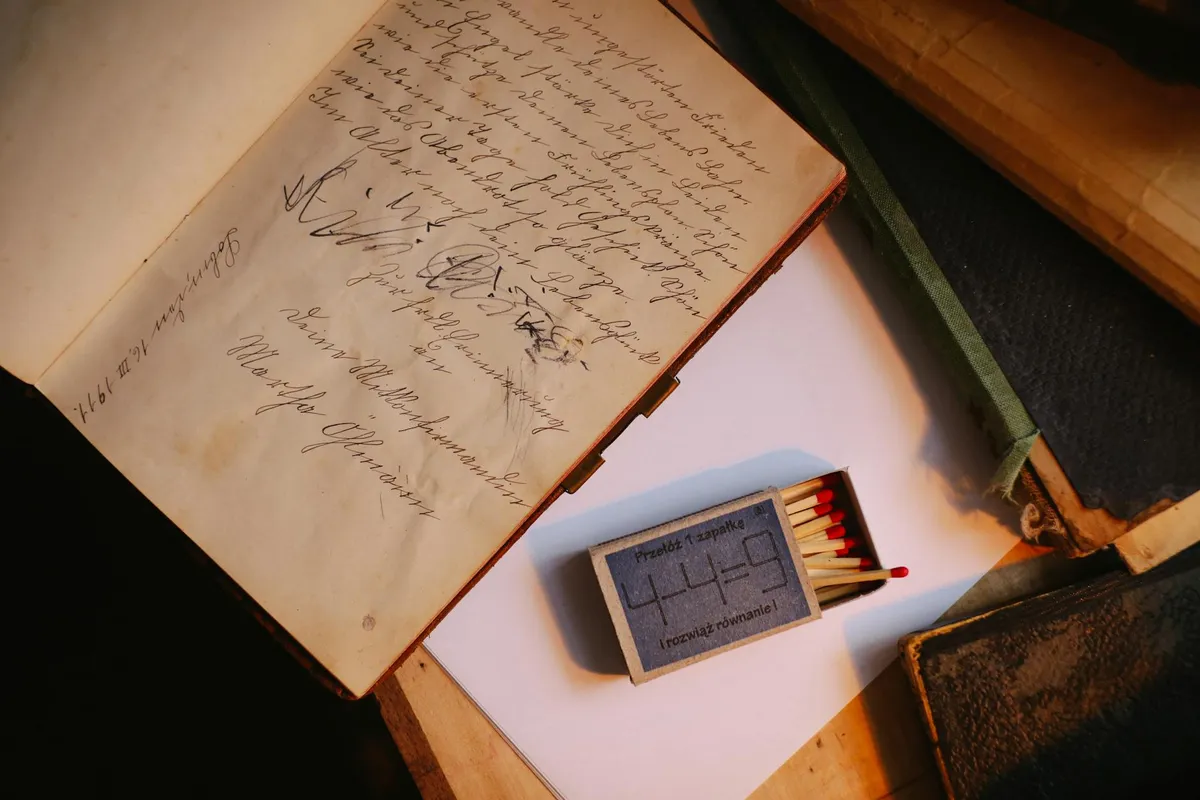 A handwritten journal on a French cafe table
